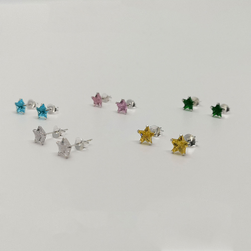 Colorful Star Cubic Stud Earrings (5 colors)